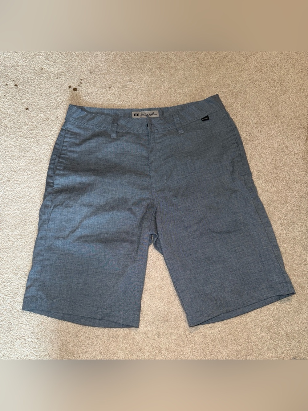 Travis Mathew Men's Heathered Blue Flat Front Shorts